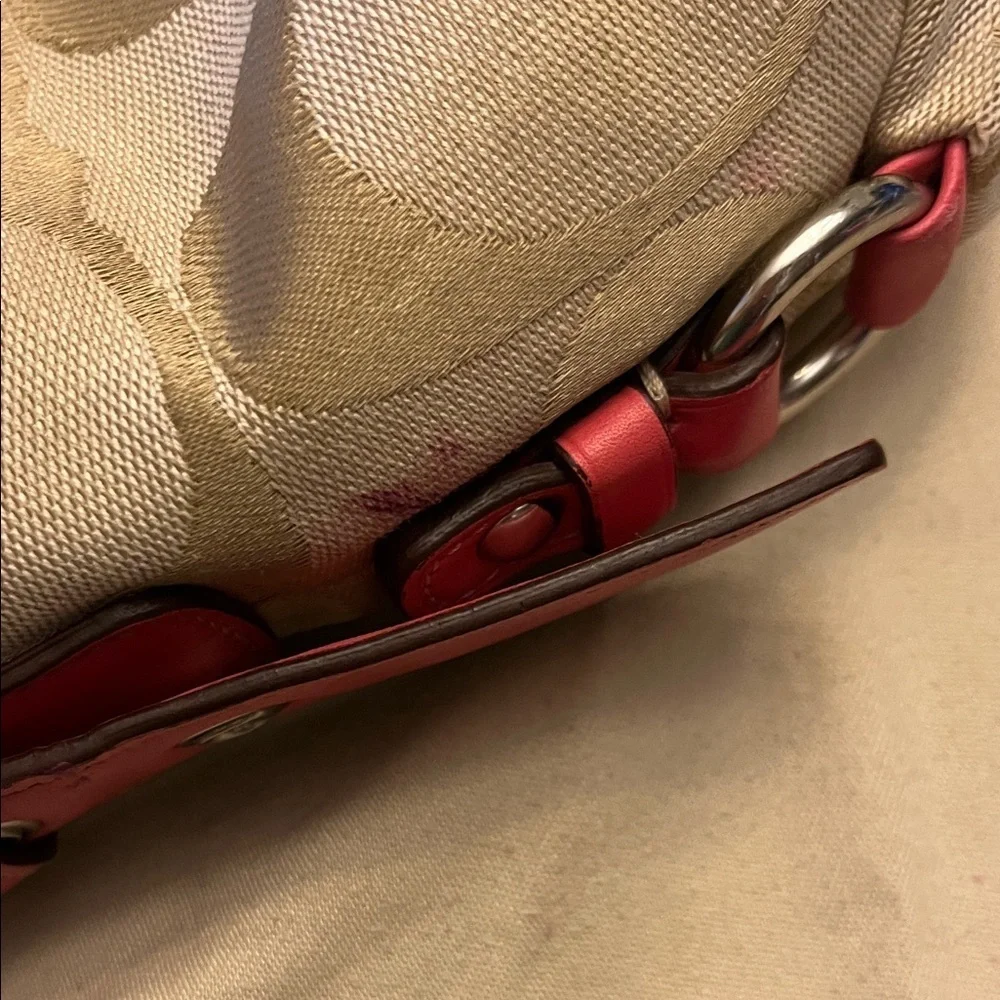 Coach Beige and Pink Crossbody Bag